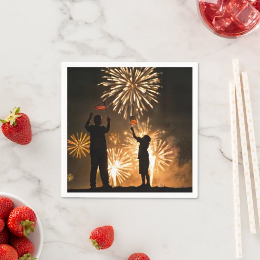 4 juli Vlaggen en vuurwerk Servet (Insitu)