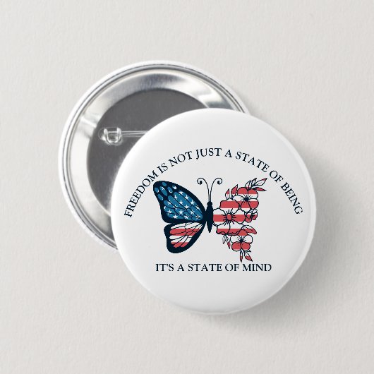 4 juli Vlinder Button (Voorkant /achterkant)