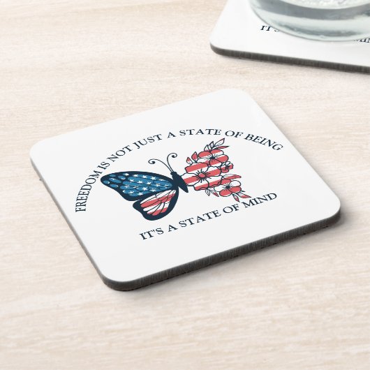 4 juli Vlinder Drank Coaster Bier Onderzetter (Linkerzijde)