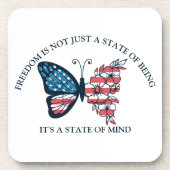 4 juli Vlinder Drank Coaster Bier Onderzetter (Voorkant)