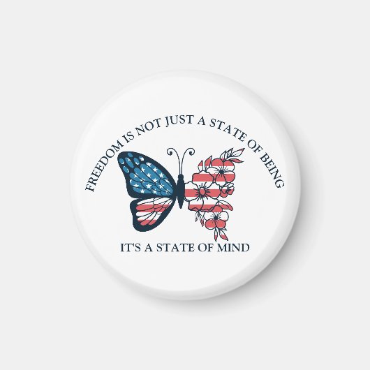 4 juli Vlindermagneet Magneet (Voorkant)