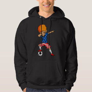4 juli Voetbal Dabbing Kind Amerikaanse vlag USA S Hoodie