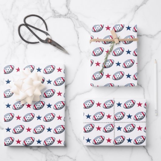 4 juli-voetbal inpakpapier vel (Voorkant)