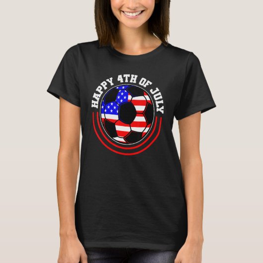 4 juli Voetbal Patriotic Pride American F T-shirt (Voorkant)