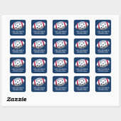 4 juli-voetbal vierkante sticker (Vel)