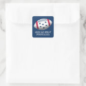 4 juli-voetbal vierkante sticker (Tas)