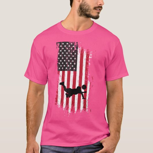 4 juli Volleybal Amerikaanse vlag Volleybal T-shirt (Voorkant)