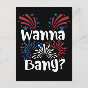 4 juli - Volwassen Mannen Fireworks Joke Briefkaart