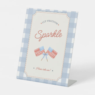 4 juli vonken patriottische feest decoratie reclamebord met voetstuk