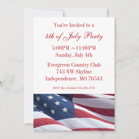 4 juli voor de uitnodigingen voor de verkiezingsca (Voorkant)