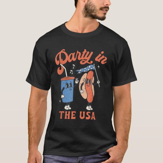 4 juli voor Hotdog Py in de VS T-shirt (Voorkant)