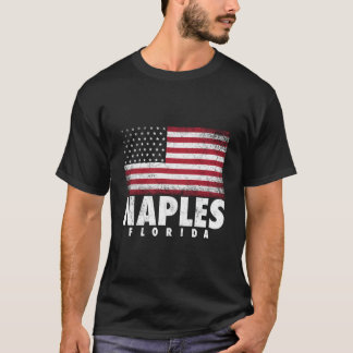 4 juli voor Naples Florida Amerikaanse vlag T-shirt