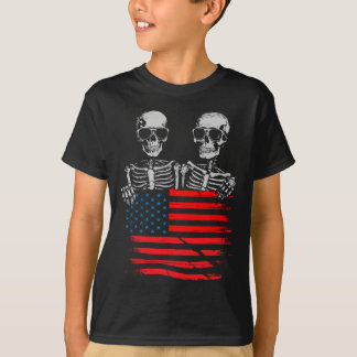 4 juli voor vrouwen Mannen Amerikaanse vlag schede T-shirt