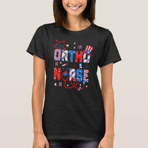 4 juli voor vrouwen stethoscoop patriottische orth t-shirt