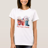 4 juli Vrede Liefde Amerika Milkshake Blueberry T-shirt (Voorkant)