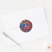 4 juli-Vrede teken-Onafhankelijkheid Dag-Groovy- Ronde Sticker (Envelop)