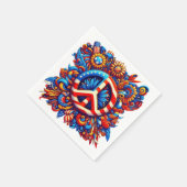 4 juli-Vrede teken-Onafhankelijkheid Dag-Groovy- Servet (Hoek)