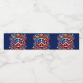 4 juli-Vrede teken-Onafhankelijkheid Dag-Groovy- Waterfles Etiket (Enkel label)