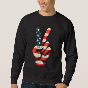 4 juli Vredesteken Hand Amerikaanse vlag Patrioti Trui