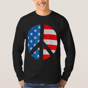 4 juli Vredesteken Symbool Amerikaanse vlag T-shirt