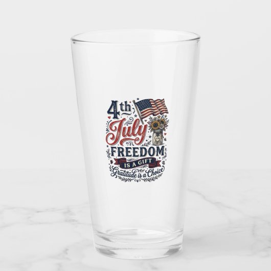 4 juli vrijheid dankbaarheid vintage shirt ontwerp glas (Voorkant)