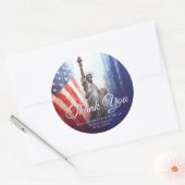 4 juli Vrijheidsbeeld Amerika Dank u wel Ronde Sticker (Envelop)