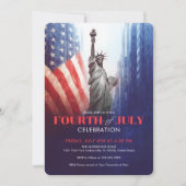  4 juli Vrijheidsbeeld en vlag van de VS Kaart (Voorkant)