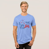 4 juli Vrijheidsbeeld Vuurwerk T-Shirt (Voorkant volledig)