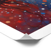 4 juli Vrouw in rood vuurwerk Art Deco Poster (Hoek)