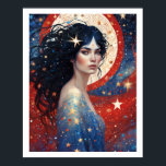 4 juli Vrouw in rood vuurwerk Art Deco Poster<br><div class="desc">Prints zijn geschikt om in te lijsten. U kunt de achtergrondkleur wijzigen. Alle afbeeldingen zijn verkrijgbaar in vele maten en kunnen worden overgebracht naar andere producten. Verkrijgbaar als canvas,  poster,  hout,  metaal en acryl prints</div>