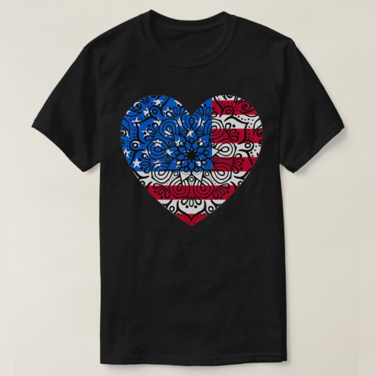 4 juli Vrouwen Meisjes Kinderen Mandala Amerikaans T-shirt (Design voorkant)