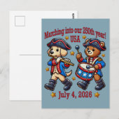 4 juli VS 250e verjaardag Semiquincentennial Briefkaart (Voorkant / Achterkant)