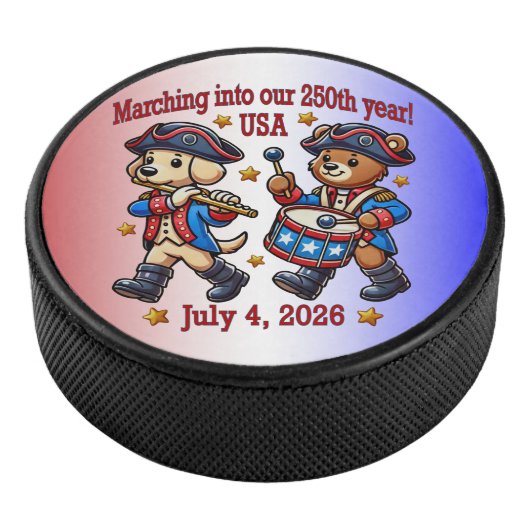 4 juli VS 250e verjaardag Semiquincentennial Hockey Puck (3/4)