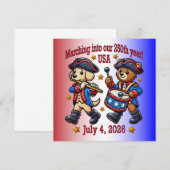 4 juli VS 250e verjaardag Semiquincentennial Kaart (Voorkant / Achterkant)