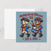 4 juli VS 250e verjaardag Semiquincentennial Kaart (Voorkant / Achterkant)