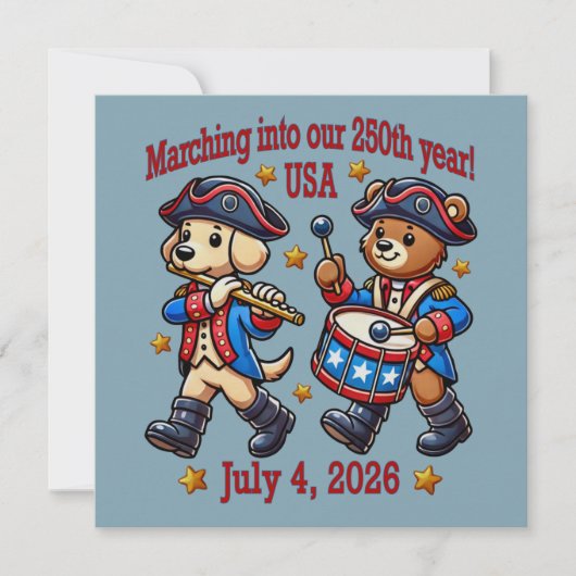 4 juli VS 250e verjaardag Semiquincentennial Kaart (Voorkant)