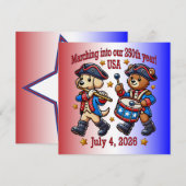 4 juli VS 250e verjaardag Semiquincentennial Kaart (Voorkant / Achterkant)