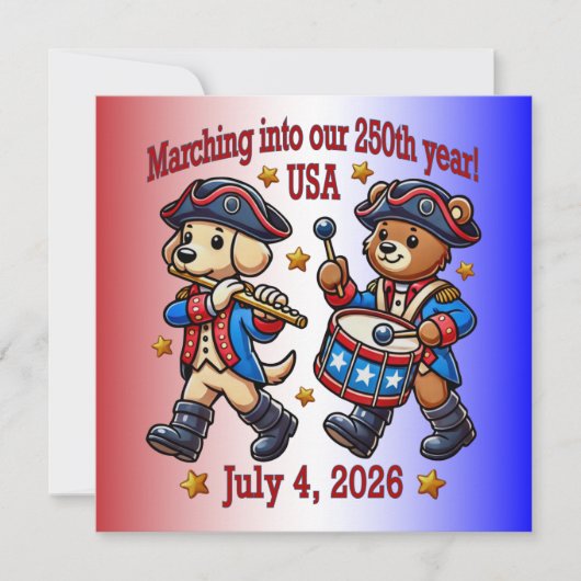 4 juli VS 250e verjaardag Semiquincentennial Kaart (Voorkant)