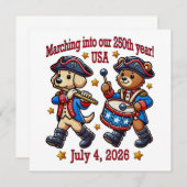 4 juli VS 250e verjaardag Semiquincentennial Kaart (Voorkant / Achterkant)