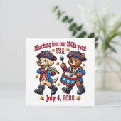 4 juli VS 250e verjaardag Semiquincentennial Kaart (Staand voorkant)