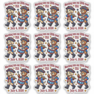 4 juli VS 250ste verjaardag Semiquincentennial Sticker
