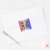 4 juli VS 250ste verjaardag Semiquincentennial Vierkante Sticker (Envelop)