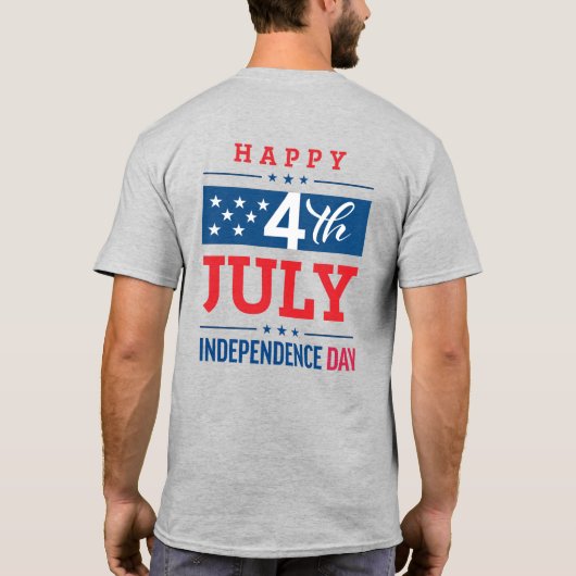 4 juli VS Onafhankelijkheidsdag viering T-shirt (Achterkant)