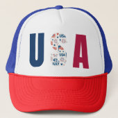 4 juli VS Trucker Hat – Patriottische stijl Pet (Voorkant)