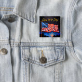 4 juli VS-vlag #3 Vierkante Button 5,1 Cm (In situ)