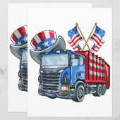 4 juli Vuilniswagen Funny Shirt Mannen Vrouwen (Voorkant / Achterkant)