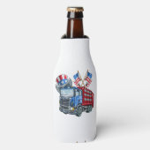 4 juli Vuilniswagen Funny Shirt Mannen Vrouwen Flesjeskoeler (Fles Voorkant)