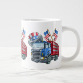 4 juli Vuilniswagen Funny Shirt Mannen Vrouwen Grote Koffiekop (Rechts)