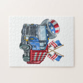 4 juli Vuilniswagen Funny Shirt Mannen Vrouwen Legpuzzel (Horizontaal)