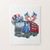 4 juli Vuilniswagen Funny Shirt Mannen Vrouwen Legpuzzel (Verticaal)